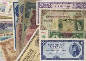 35db magyar bankjegy pengő, infla benne jobbakkal + 21db klf külföldi hajtatlan