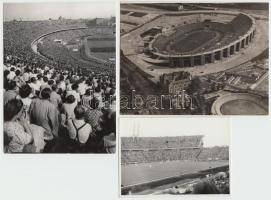 1950-1960 3db fotó a Népstadionról, 6,5x9-9x12cm