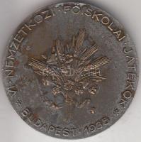 1935. "VI. Nemzetközi Főiskolai Játékok-Budapest" Br díjérem (35mm). Szign.Merényi J. Gina...