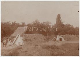 cca 1910 Földbe vájt házak Toldon, 16,5x10cm