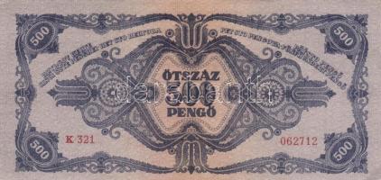 1945. 500P (5x) egymáshoz közeli sorszámok T:II