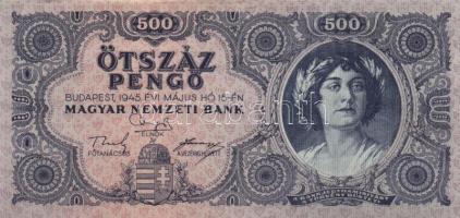 1945. 500P (5x) egymáshoz közeli sorszámok T:II