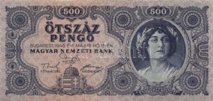 1945. 500P (5x) egymáshoz közeli sorszámok T:II