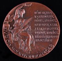 1948. "Londoni olimpikonok" Br emlékplakett (39,53mm) T:2,2-