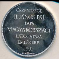 1991. "Őszentsége II. János Pál pápa Magyarországi Látogatása Emlékére" Ag emlékérem (31.2...