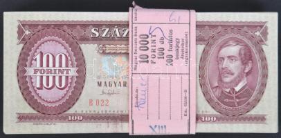 1993. 100Ft "B" 100db eredeti banki kötegelőben! T:I(néhány felső bankjegy széle minimálisan sérült)