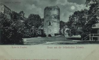 1898 Turaida, Treyden; ruins, Livländische Schweiz