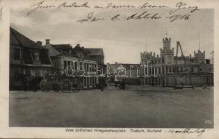 Tukums, Tuckum; market place, &#039;Östliches Kriegsschauplatz&#039;