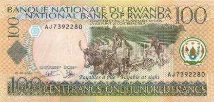 Ruanda 2003. 100Fr + Mozambik 1986. 50M T:I Ruanda 2003. 100 Francs + Mozambique 1986. 50 Meticais C:UNC