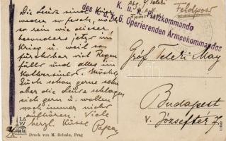 1914 Tábori posta képeslap Gróf Teleki Pál sajátkezű írásával lányának/Feldpost-Ak mit eigenhändigem...