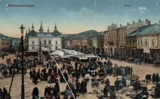 Máramarossziget Main square, market, English shop (fa)