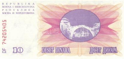Horvátország/Krajna Szerb Köztársaság 1993. 10.000.000D + Bosznia-Hercegovina 1992. 25D + 1992. 10D ...