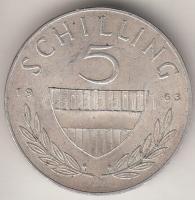Ausztria 1963. 5Sch Ag T:2 Austria 1963. 10 Schilling Ag C:XF