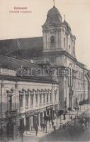 Kolozsvár Piarist church with Herman´s tailor shop, the shop of Mrs Somi, József Schwartz and Péter Muntyán