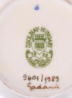 Zsolnay virágos váza, kézzel festett, jelzett, hibátlan, m:25 cm, d:5 cm