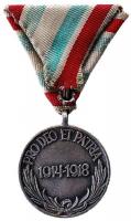 1929. Magyar Háborús Emlékérem "Pro Deo et Patria" ezüstözött Br kitüntetés mellszalagon &...