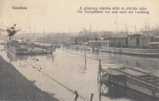 Gombos steam ferry with train (wet damage)