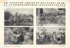 Balatonlelle Dr. Pásztor Józsefné diák- és gyermeküdülője, nagyméretű képeslap, 17 cm x 12 cm (EK)
