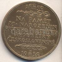 Csehszlovákia 1935. "Tomas G. Masaryk elnök 85. születésnapja" Br emlékérem (50mm) szign.:...