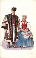 Kalotaszeg, hungarian folklore, wedding couple s: Csikós Tóth András