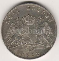 Német államok/Deutsche Staaten/Baden 1852. Leopold 2 Gulden ezüst/Silber T:Erh:vz/vz-