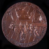 Rácz Edit (1936-) 1979. "Vezess Baleset Nélkül Mozgalom" Br emlékplakett (94mm) eredeti műbőr tokban T:1