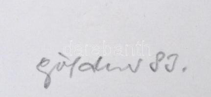 Göldner Tibor (1929-): Káprázat - Akt linómetszet-papír, jelzett, keretben 40x52 cm