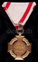 1908. "Katonai Jubileumi Kereszt" mellszalagon T:2
Hungary 1908. Diamond Jubilee Cross for...