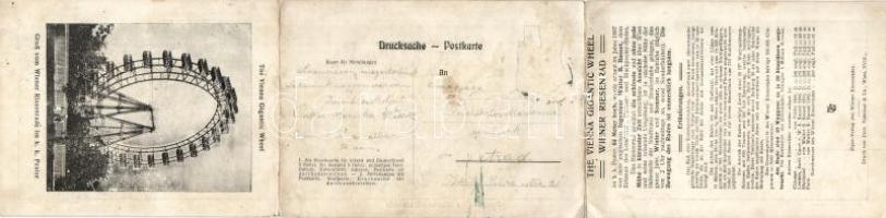 Vienna view from the Prater Riesenrade / ferris wheel panoramacard, info on backside (Rb)