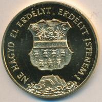 1989. "Temesvár - Erdély" aranyozott emlékérem (42,5mm) T:PP