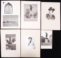 cca 1935 Kerny István  (1879-1963): Petőfi kutatás vintage illusztrációja 7 db hátoldalt jelzett fotó, jegyzetekkel