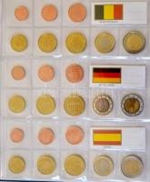 12klf ország Euro érméi szettben, ezek együtt Leuchtturm Numis gyűrűs gyűjtőalbumban T:1 12 different Euro coin set in Leuchtturm Numis coin album C:UNC