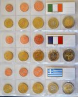 12klf ország Euro érméi szettben, ezek együtt Leuchtturm Numis gyűrűs gyűjtőalbumban T:1
12 differen...