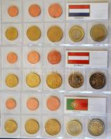 12klf ország Euro érméi szettben, ezek együtt Leuchtturm Numis gyűrűs gyűjtőalbumban T:1
12 differen...