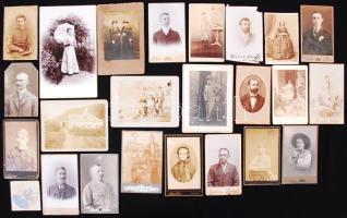 cca 1880-1900 21 keményhátú fotó klf műtermekből