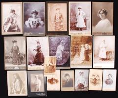 cca 1880-1900 18 keményhátú fotó hölgyekről klf műtermekből / vintage photos