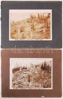 1918 Görzi temető és olasz katonai temető szétlőtt sírok 2 fotó / 1918 Gorizia Italian cemetary 2 photos 19x13 cm