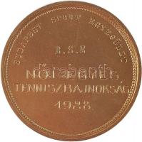 1928. "Budapest Sport Egyesület B.S.E. NŐI EGYES TENISZBAJNOKSÁG 1928." aranyozott Br emlé...
