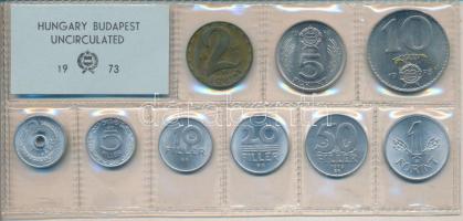 1973. 2f-10Ft 9db klf érmés forgalmi sor fóliatokban T:1