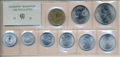 1981. 2f-10Ft 9db klf érmés forgalmi sor fóliatokban T:1