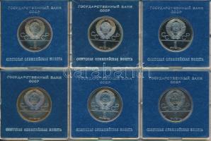 Szovjetunió 1979-80. "Moszkvai Olimpia 1980" 1R (6x) mind klf motívummal egyenként külön plasztiktokban T:PP Soviet Union 1979-80. "Olimpic Games Moscow 1980" 1 Ruble (6x) different motives, each in plastic case C:PP