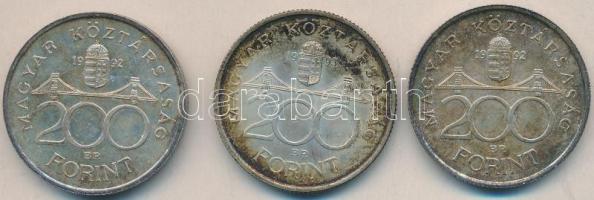 1992-93. 200Ft Ag "MNB" (3x) T:2