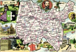 28 db modern térkép lap / 28 modern map cards