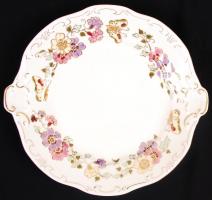 Zsolnay pillangó mintás süteményes készlet, kézzel festett, jelzett, hibátlan, összesen: 7db / Zsoln...