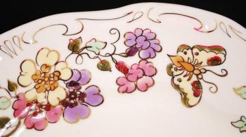 Zsolnay pillangó mintás süteményes készlet, kézzel festett, jelzett, hibátlan, összesen: 7db / Zsoln...