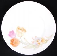 Zsolnay virág mintás süteményes hiányos készlet, matricás, jelzett, hibátlan, összesen: 6 db / Zsoln...