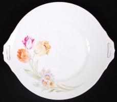 Zsolnay virág mintás süteményes hiányos készlet, matricás, jelzett, hibátlan, összesen: 6 db / Zsoln...