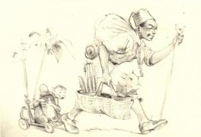 19 db főleg modern, Márton Lajos képeslap / 19 mainly modern Lajos Márton postcards