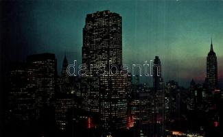 30 db modern képeslap, amerikai városképek éjjel, '50-'70-es évek / 30 modern postcards, A...