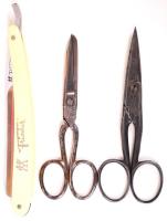 Sollingeni borbély tétel: 2 olló, egy borotva / Sollingen barber lot